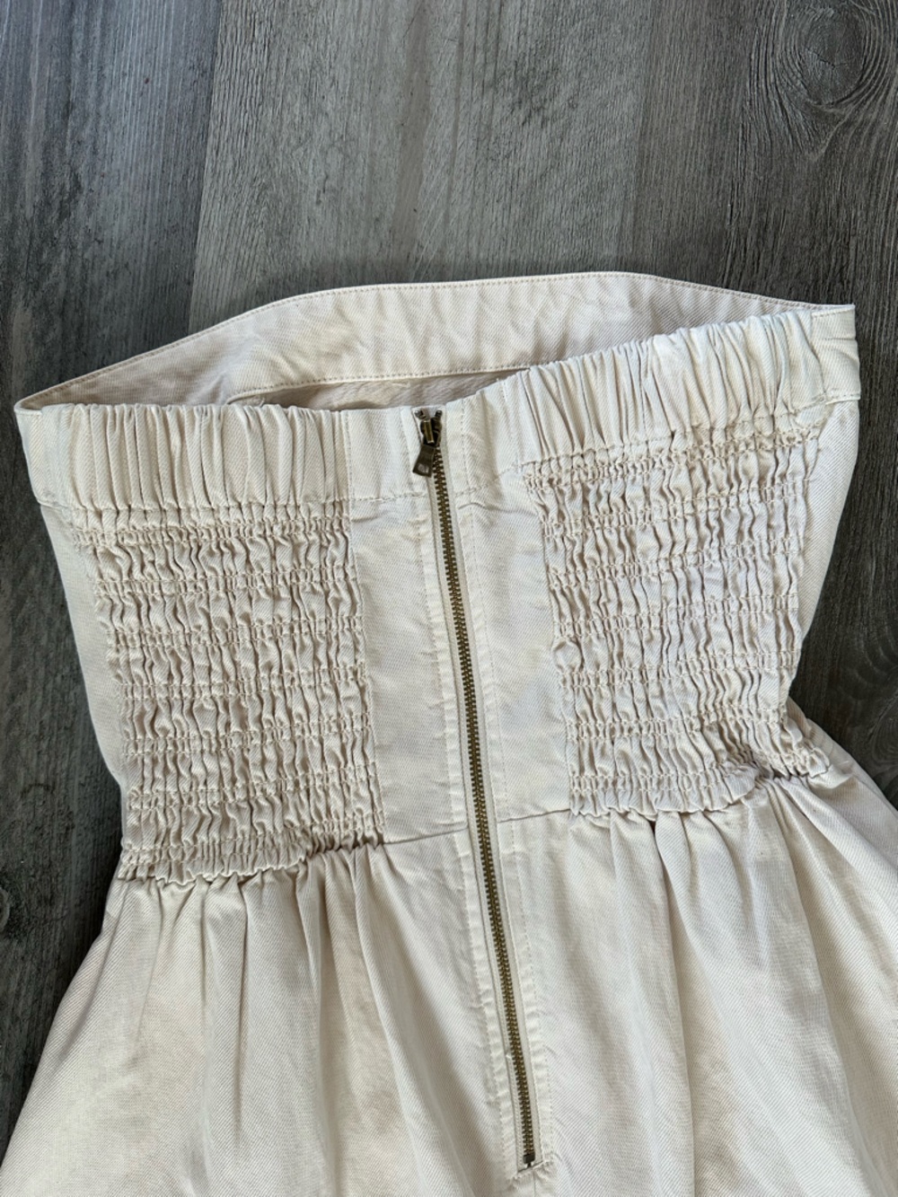 YFB Cream Denim Strapless Dress - Picture 5 of 9